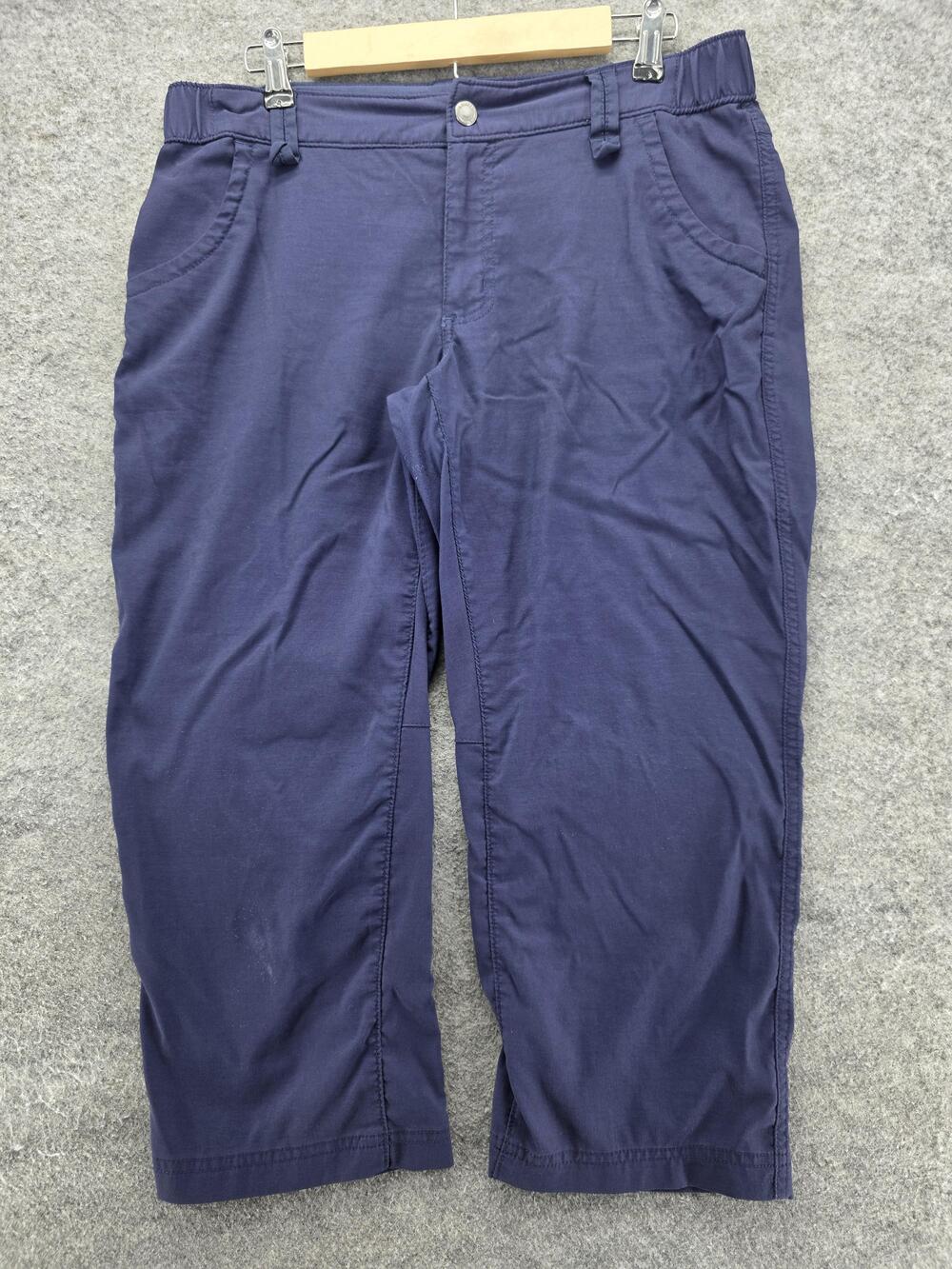 Duluth Trading Pants Womens 12 Blue Stretch Nylon Spandex Hiking Cargo Outdoor
